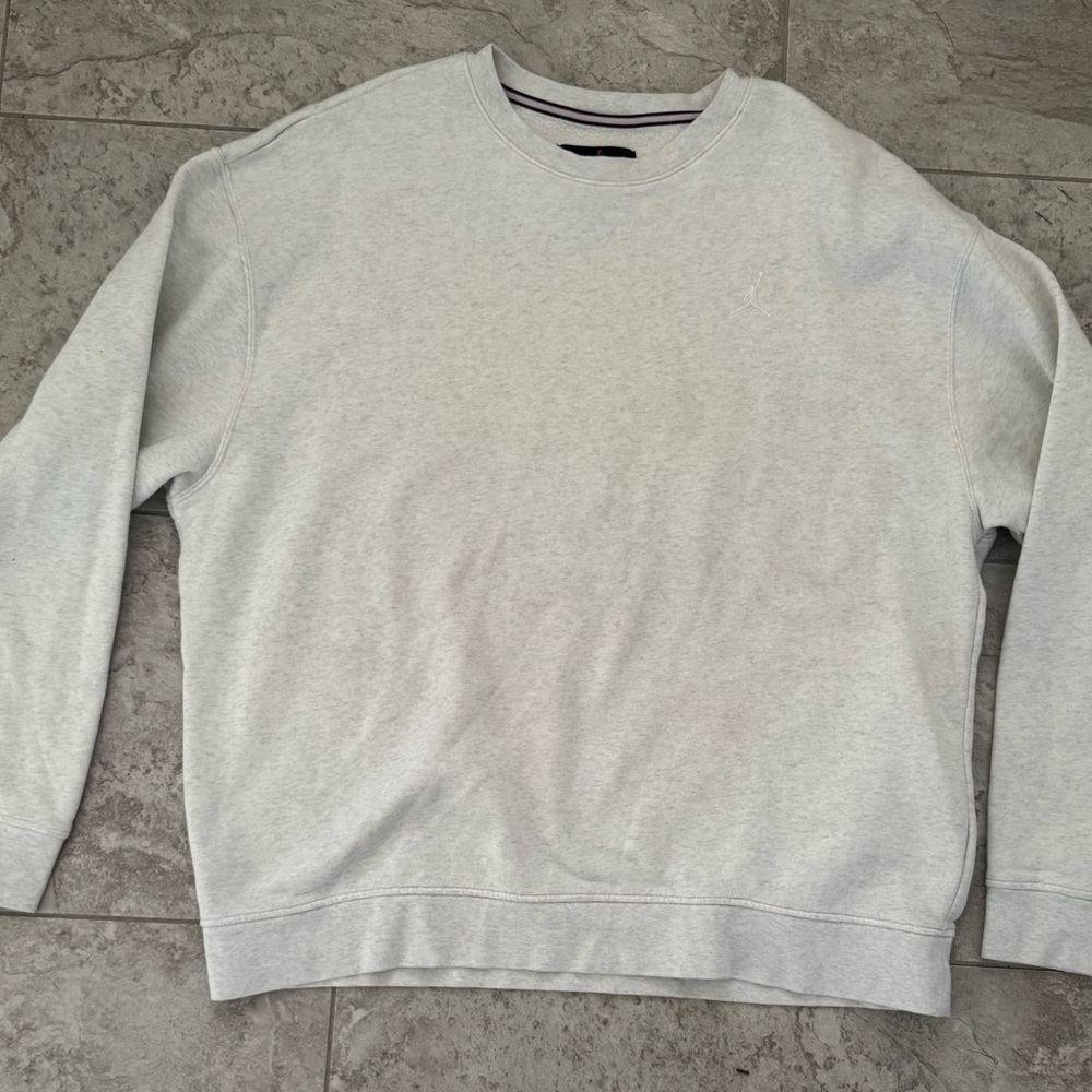 Jordan Brooklyn Men’s Fleece Crewneck Sweatshirt Light Gray Heather Size XL - Picture 1 of 5